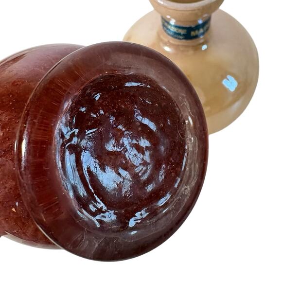 Vintage Italian Art Glass Perfume Bottles Pair Murano Lavorazione Italy Set Of 2 - Picture 4 of 8